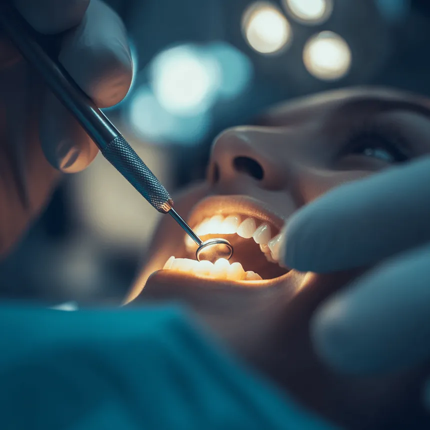 Gentle deep cleaning periodontal therapy in a modern dental office